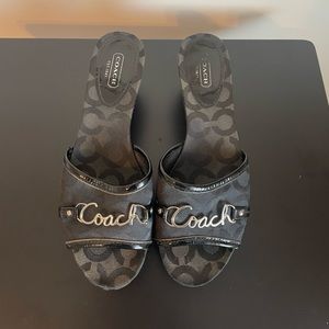 coach wedges black size 8